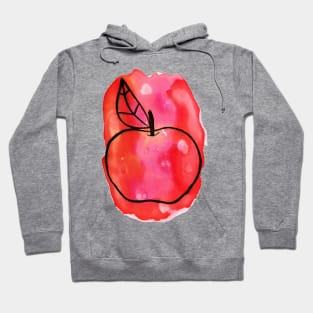 Red Apple Watercolor Hoodie